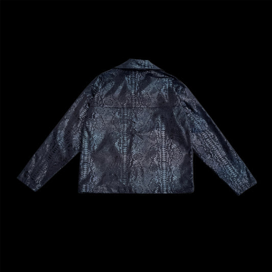 Snakeskin Denim Jacket - L